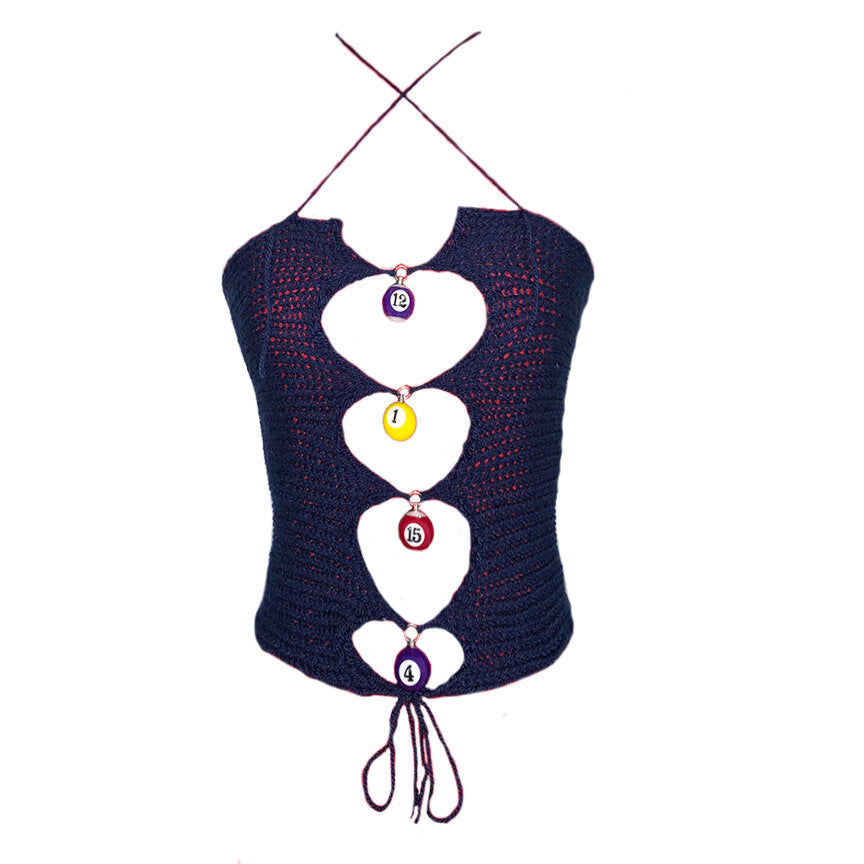 Navy Pool Ball Top