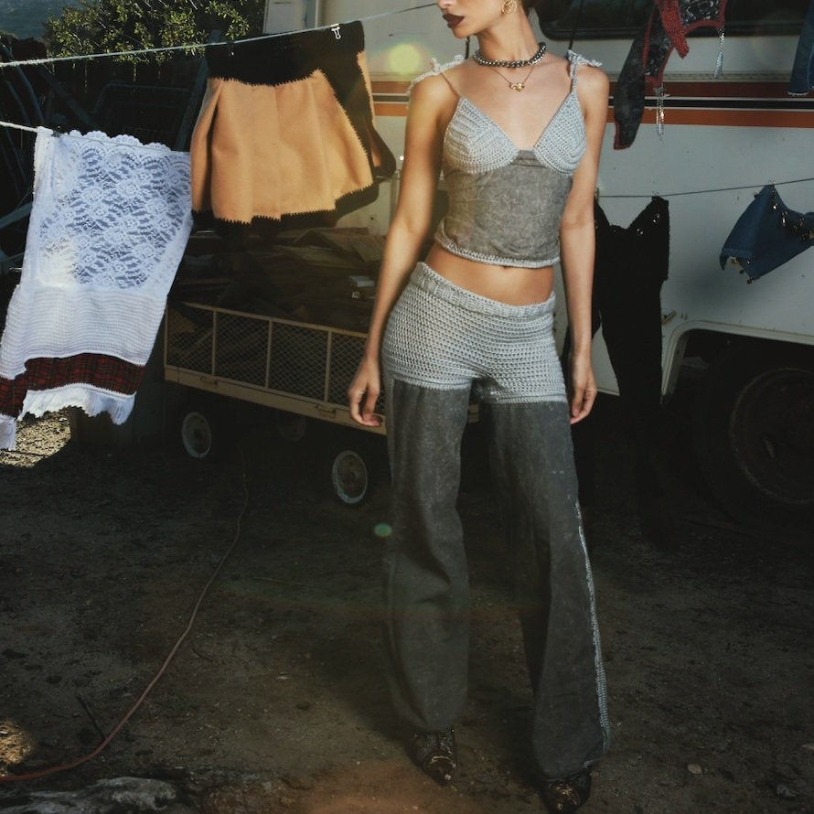 Gray Jean Bustier