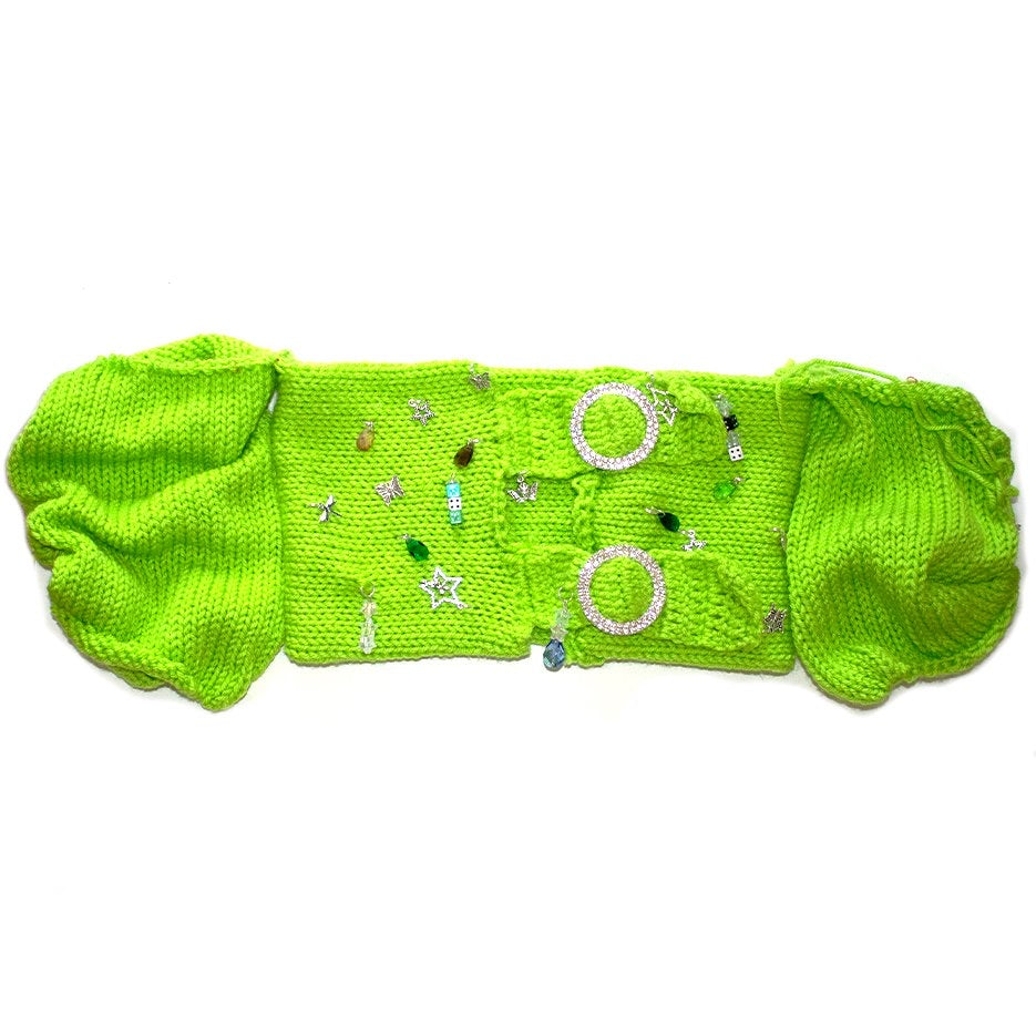 Green Puff Sleeve Charm Top
