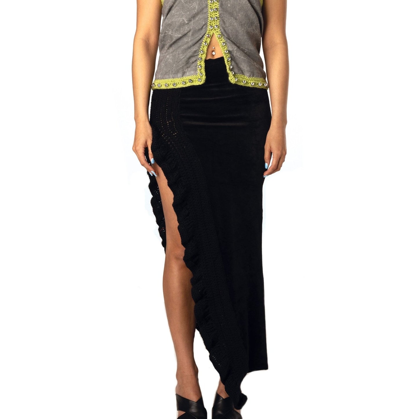 Velvet Ruffle Skirt