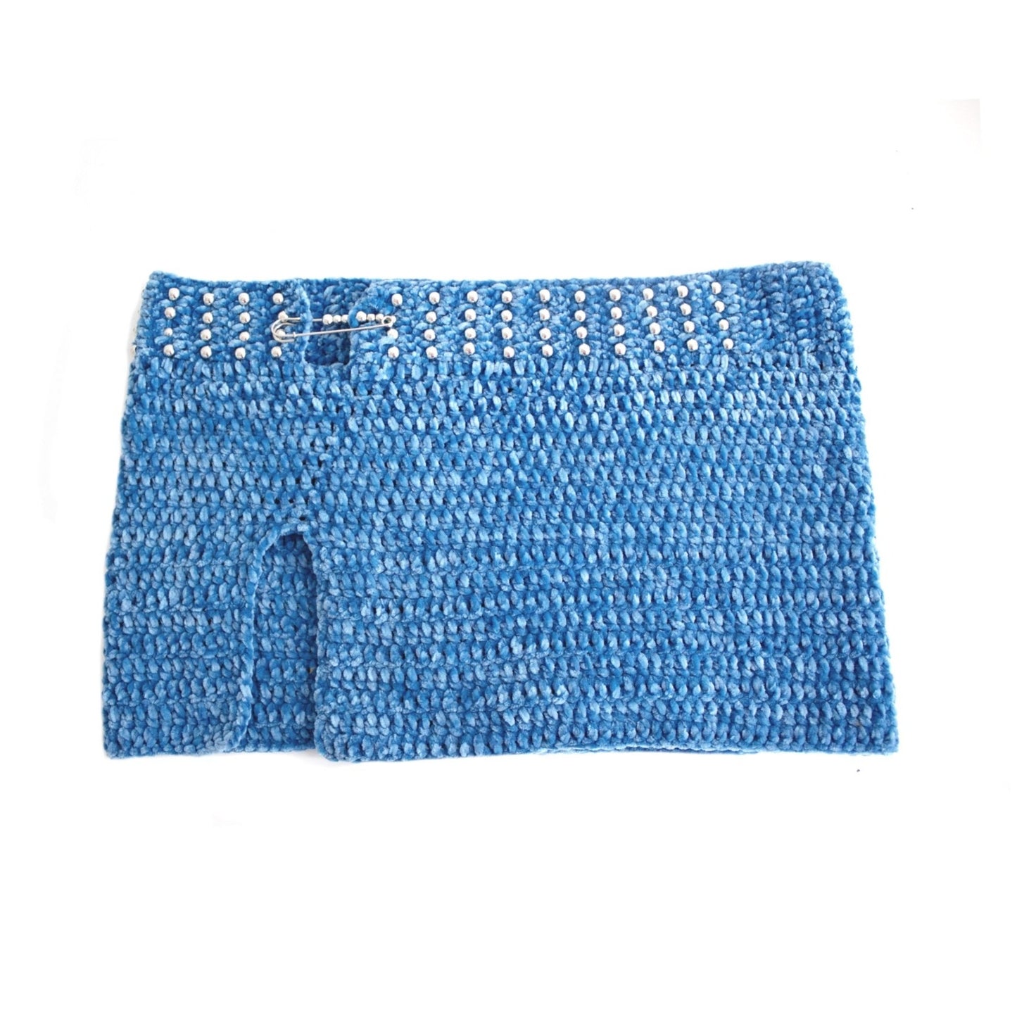 Blue Velvet Mini Skirt